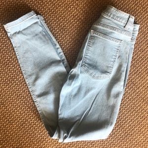 American Apparel High Waisted Light Wash Jeans